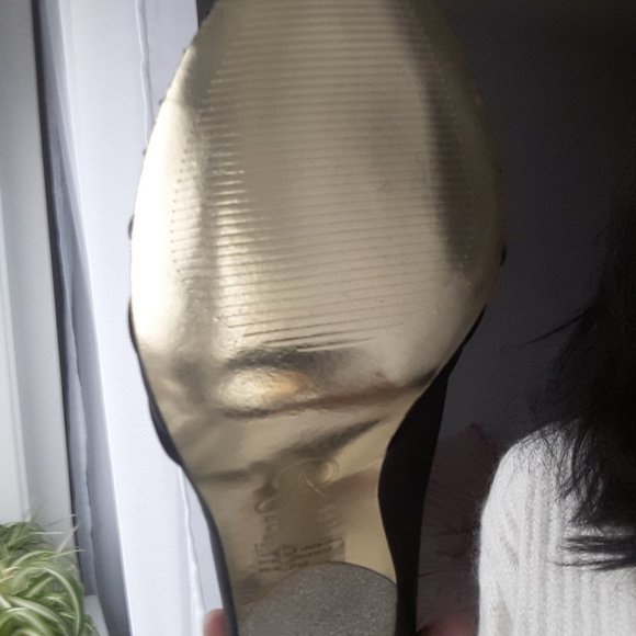 Adrianna Papell Farrel Women Peep-Toe Canvas Black Heels 8 ½ - Picture 2 of 4